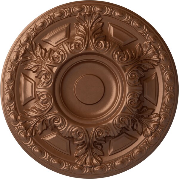Ekena Millwork Granada Ceiling Medallion (Fits Canopies up to 7 1/8"), 23 1/2"OD x 2 3/4"P, Polished Copper CM24GAPOS - main